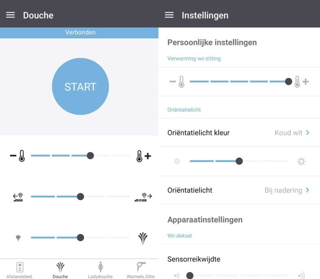 Geberit Aquaclean Mera Tuma Smartphone App douchewc
