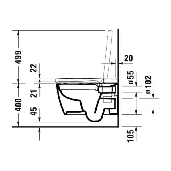 Duravit Starck F technische tekening 1