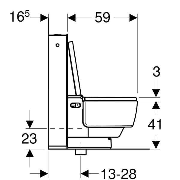 Geberit Mera Classic staand technische tekening 3