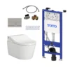 TOTO Washlet RW Silver Trim White Remote auto flush set TCF802E2G