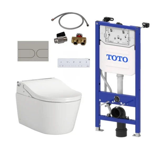 TOTO Washlet RW Silver Trim White Remote auto flush set TCF802E2G