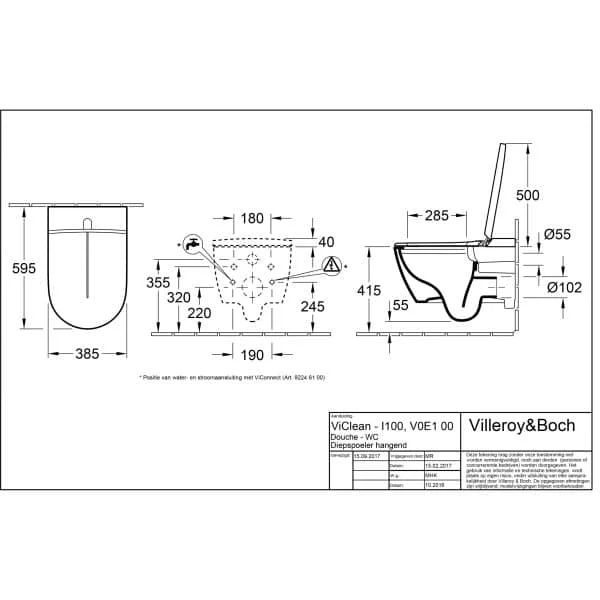 ViClean I 100 technische installatie tekening frissebips