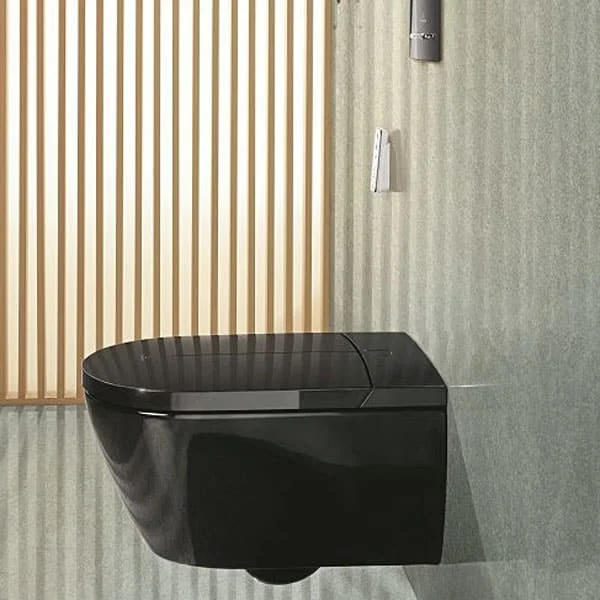 Villeroy and Boch ViClean I100 doucheWC V0E100S0 Oval Glossy Black CeramicPlus