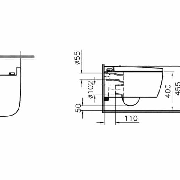 Vitra V Care technische tekening