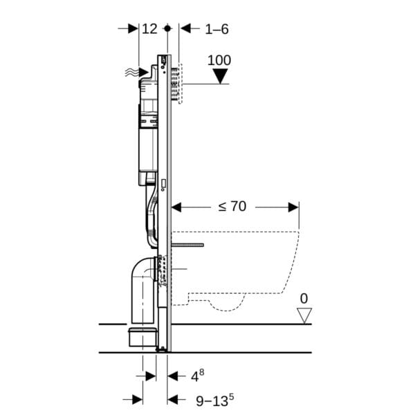 geberit duofix technische tekening up320 111.308.00.6