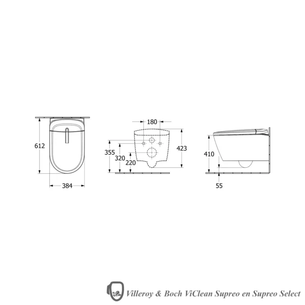 villeroy boch technische tekening supreo montage